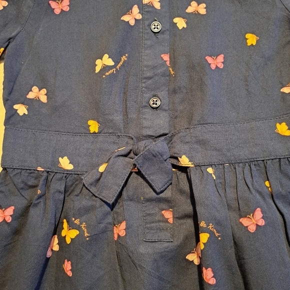 Carter's girls size 5 navy dress with butterfly design, New - Picture 4 of 6
